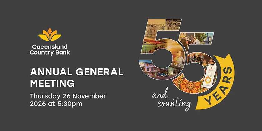 AGM 2026 Mobile Banner with 55 year celebration