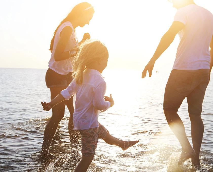 Family on the beach