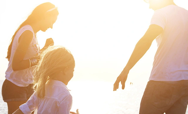 Family on the beach