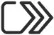 Right-pointing arrow made of three stacked chevrons on the right side