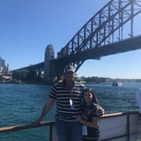 Sophie and her partner enjoying the Grand Final Cruise