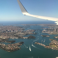 Sophie flying in to Sydney